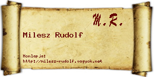 Milesz Rudolf névjegykártya